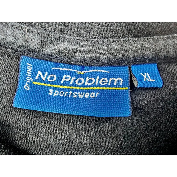 No Problem Sportswear Size XL Men's Black Sverige Sweden Short Sleeve Cotton Tee - Picture 4 of 10